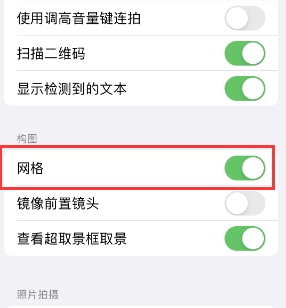 虎林苹果手机维修网点分享iPhone如何开启九宫格构图功能 